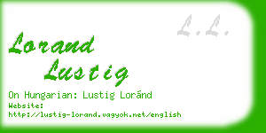 lorand lustig business card